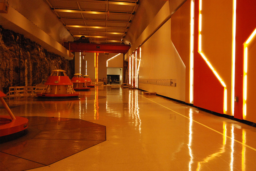 Tops of generating units at Kvilldal power plant